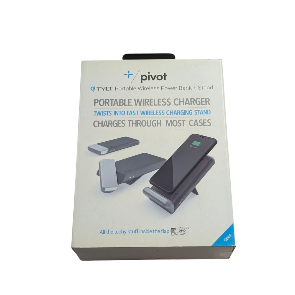 Bb-N TYLT‎ Pivot Portable Wireless Charger Stand Power Bank Qi 10W Fast Charging